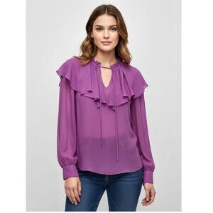 See by Chloé Striking Purple Keyhole Front Blouse Size 40, (US 8)